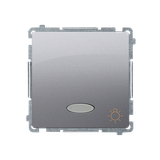 Simon Basic Przycisk światło z podświetleniem LED 10A szybkozłączka stal inox