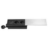 "Gniazdo meblowe z przesuwną klapką i przewodem 1,8m, 2x2P+Z (Schuko), 2xUSB (typ A+C