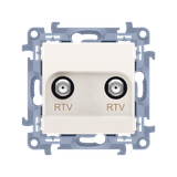 Simon 10 Gniazdo antenowe RTV-RTV 1x wejście: 5 ÷ 1000 MHz krem