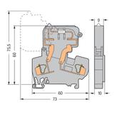 złączka bezpiecznikowa 10 mm szara /50szt./ WAGO