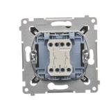 Simon 54 Przycisk podwójny zwierny bez piktogramu 10A szybkozłączka brąz mat