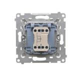 Simon 55 Przycisk zwierny /dzwonek/ z podświetleniem LED szybkozłączka Szampański mat TD1L.01/144 KONTAKT