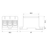 Złączka przelotowa WLZ35/3x95/s szara OPATÓWEK