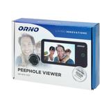 Elektroniczny wizjer do drzwi 4" szerokokątny obiektyw bateryjny srebrny OR-WIZ-1107 ORNO