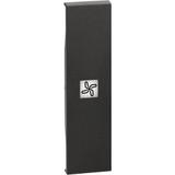 LIVING NOW - KLAWISZ Z OKIENKIEM PODŚWIETLENIA  WENTYLACJA  - 1 MODUŁ - CZERŃ, Bticino