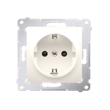 Simon 54 Gniazdo Schuko z przesłonami 16A z. śrub. kremowy