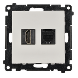 Simon 55 Gniazdo HDMI 2.1 + komputerowe internetowe RJ45 kat.6. Biały mat TGH21RJ45.01/111 KONTAKT