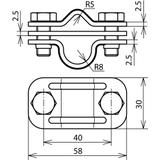 Zacisk probierczy z przekładką, drut 8-10/16 mm, stal nierdzewna NIRO