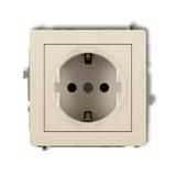 DECO Mechanizm gniazda pojedynczego z uziemieniem SCHUKO 2P+Z (przesłony torów prądowych) beżowy