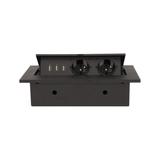 Gniazdo meblowe wpuszczane w blat z grubym rantem 2x2P+Z 3 porty USB czarne OR-AE-1324/B ORNO