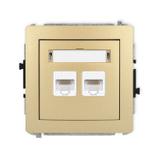 DECO Mechanizm gniazda komputerowego podwójnego 2xRJ45, kat. 5e, 8-stykowy złoty