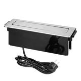 Gniazda wysuwane z blatu z płaskim frezowanym rantem ładowarką USB i przewodem 2m 3 gniazda typ E OR