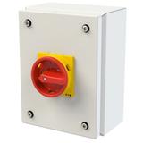 P1-32/SE1/SVB/N Rozłącznik 32A 3P+N w obudowie ze stali nierdzewnej rączka czerwono-żółta z blo 1973