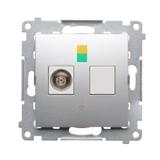 Simon 54 Gniazdo ekwipotencjalne pojedyncze srebrny mat