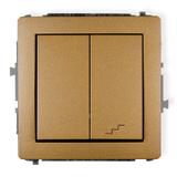 DECO Mechanizm łącznika jednobiegunowego ze schodowym (osobne zasilanie) złoty metalik