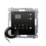 Simon 54 Regulator temperatury z wyświetlaczem z czujnikiem zewnętrznym 16(2) A 230V czarny *W kompl