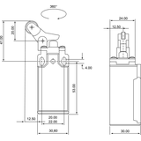 ŁĄCZNIK KRAŃCOWY (TWORZYWO) POPYCHACZ Z ROLKĄ