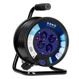 Przedłużacz bębnowy, 4 gniazda 2P+Z, Schuko, kabel PVC H05VV-F 3x1,5mm2, długość 25m, termik, przesł
