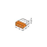 Szybkozłączka 3x 0,5‑2,5mm2 transparentna / pomarańczowa 2273‑203 /100szt./ WAGO