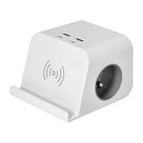 Listwa zasilająca nabiurkowa z ładowarką USB śrubowym zaciskiem mocującym i przewodem 1,5m 2x2P+Z OR