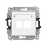 MINI Mechanizm gniazda multimedialnego podwójnego bez modułu (standard Keystone) biały