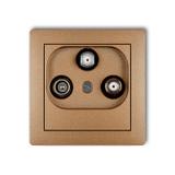 DECO Mechanizm gniazda abonenckiego 2 wyjścia SAT + TV złoty metalik