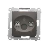 Simon 54 Gniazdo antenowe R-TV zakończeniowe do gniazd przelotowych brąz mat