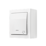 Simon Aquaclick Przycisk dzwonek z podświetleniem 10AX 250V zaciski śrubowe, biały