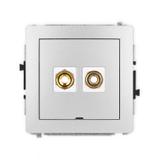 DECO Mechanizm gniazda głośnikowego pojedynczego, bez pola opisowego (typu banan - czerwony i czarny