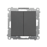 Simon 55 Przycisk zwierny podwójny zwierny bez piktogramu szybkozłączka Grafitowy mat