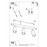 Sollux Plafon ZEKE 3 dąb SL.1030