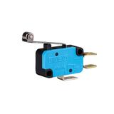 Mikroprzełącznik, zestyk przełączny 1NO+1NC, dźwignia długa z met. rolką