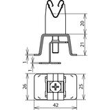 Wspornik dachowy ZIEGELgrip, stal nierdzewna NIRO 4-16, mm w. DEHNgrip H 20 mm, stal nierdzewna NIRO