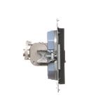 Simon 55 Gniazdo komputerowe pojedyncze RJ45 kategoria 6 ekranowane z przesłoną przeciwkurzową Czarn