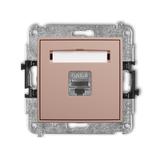 ICON Mechanizm gniazda komputerowego pojedynczego 1xRJ45, kat. 8, ekranowany, 8-stykowy łososiowy