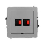 DECO Mechanizm gniazda głośnikowego podwójnego, bez pola opisowego szary mat