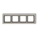 DECO Ramka uniwersalna poczwórna - beton (ramka: jasnoszara; spód: czarny)