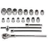 Klucze nasadowe 3/4", zestaw 21 szt.