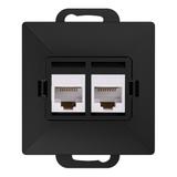 Gniazdo 2xRJ45 Cat5 Pearl, RJ45-5CAT/P2, czarny