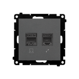 Simon 55 Gniazdo komputerowe RJ45 kategoria 5e + telefoniczne RJ12 Grafitowy mat T5F.01/116 KONTAKT
