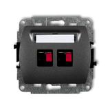 TREND Mechanizm gniazda głośnikowego podwójnego grafitowy