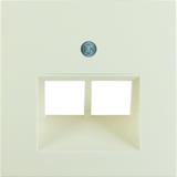 BERKER B.Kwadrat Płytka czołowa do gniazda przyłączeniowego UAE podwójna komp./tel. krem 5314098982