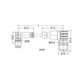 przewód do czujników/el.wykonawczych gniazdo kątoweM8/wtyczka prostaM12 1