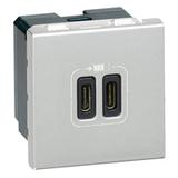 MOSAIC - Ładowarka USB 2400 mA Typ-C aluminium, Legrand