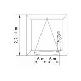 CZUJNIK RUCHU CR-3 MINI, MAX 2000W, AC220-240V, 50/60HZ, KĄT DZIAŁANIA 360*, ZASIĘG 6M ± 2,2- 4M, IP