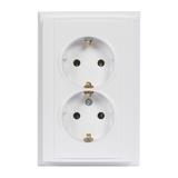 Gniazdo podwójne podtynkowe 2x2P+Z, Schuko Luna, 16A, 250V, PT-7L, biały