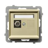 SONATA Gniazdo antenowe typu F pojedyncze - kolor szampański złoty