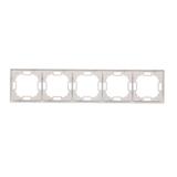 Simon Basic Standard Ramka 5-krotna – uniwersalna poziom i pion stal inox BMR5/21 KONTAKT