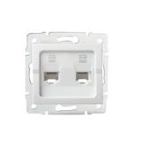 LOGI Gniazdo komputerowe podwójne niezależne (2x RJ45Cat 6 Jack) Biały 021420002 25111 KANLUX