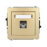 DECO Mechanizm gniazda komputerowego pojedynczego 1xRJ45, kat. 5e, ekranowany, 8-stykowy złoty